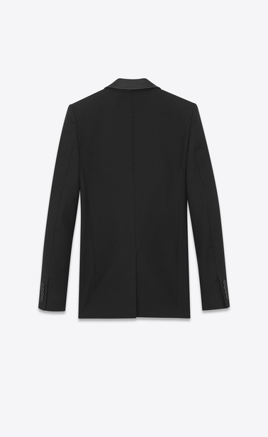 Gabardine jacket with Western-style detailing and leather collar